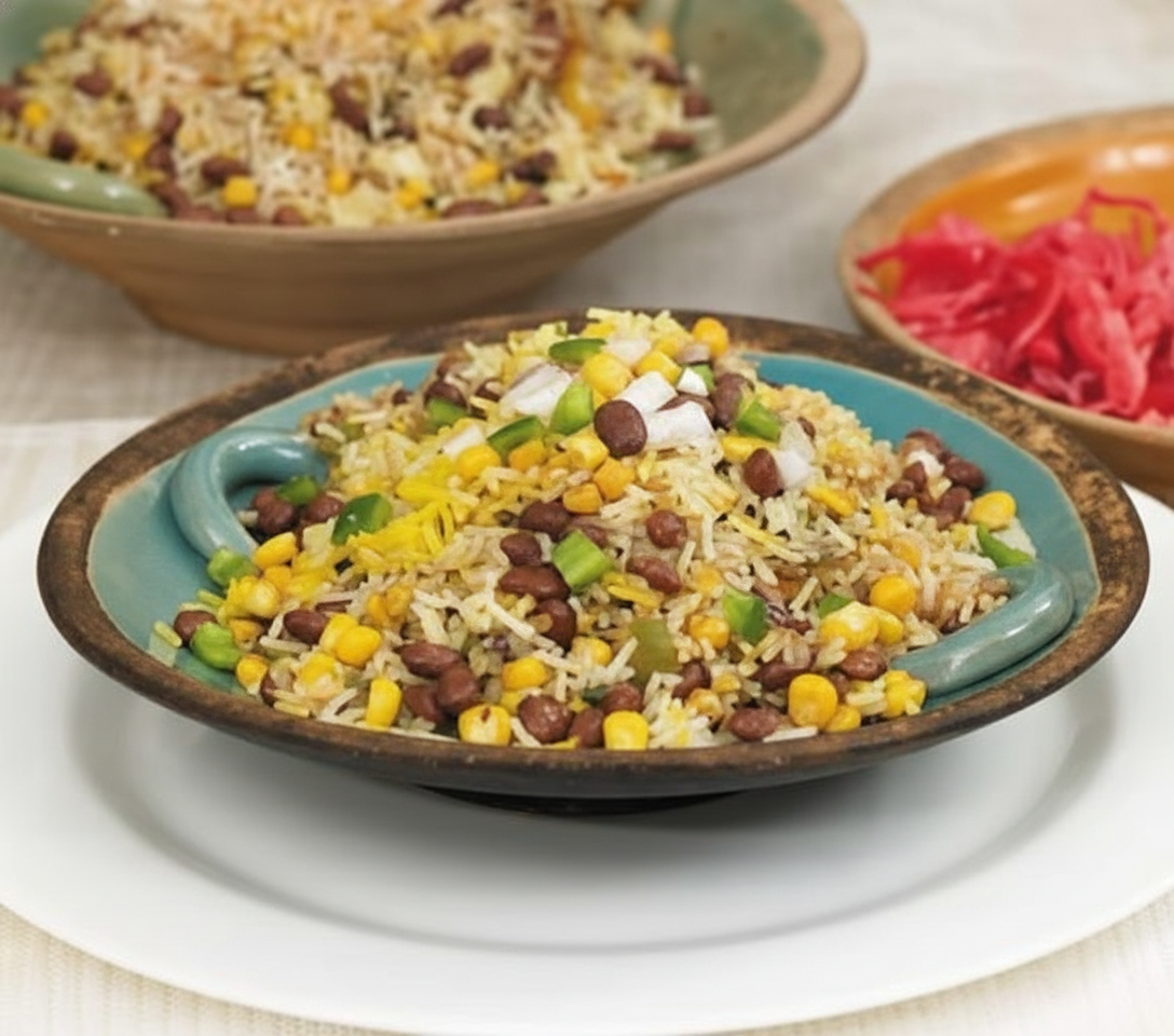 پلو سبزیجات با لوبیا قرمز