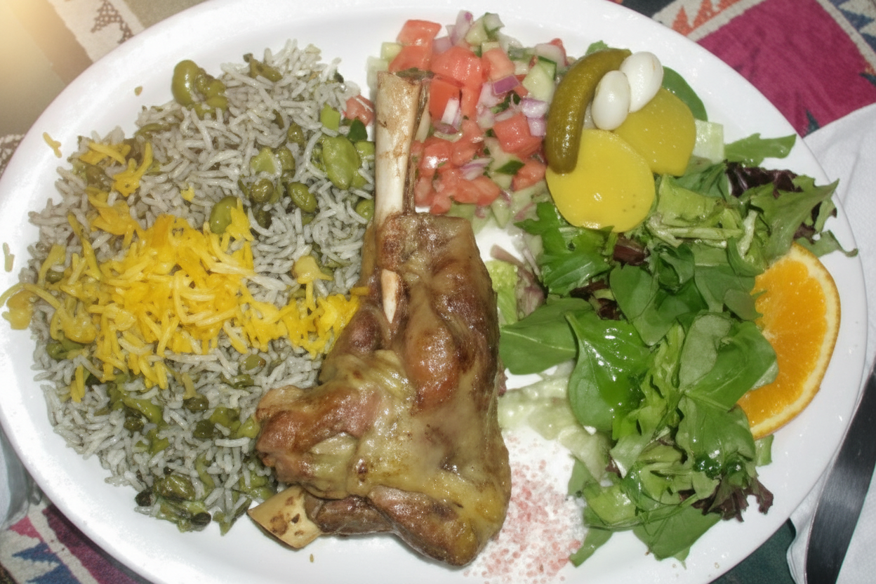 باقالی پلو با ماهیچه