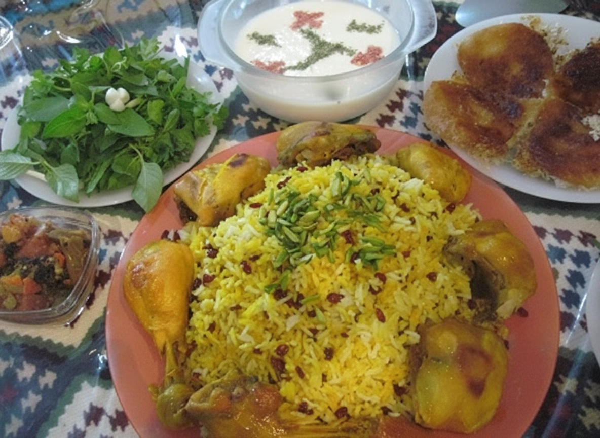 زرشک پلو با مرغ