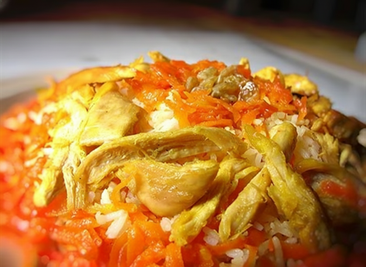 هویج پلو با مرغ