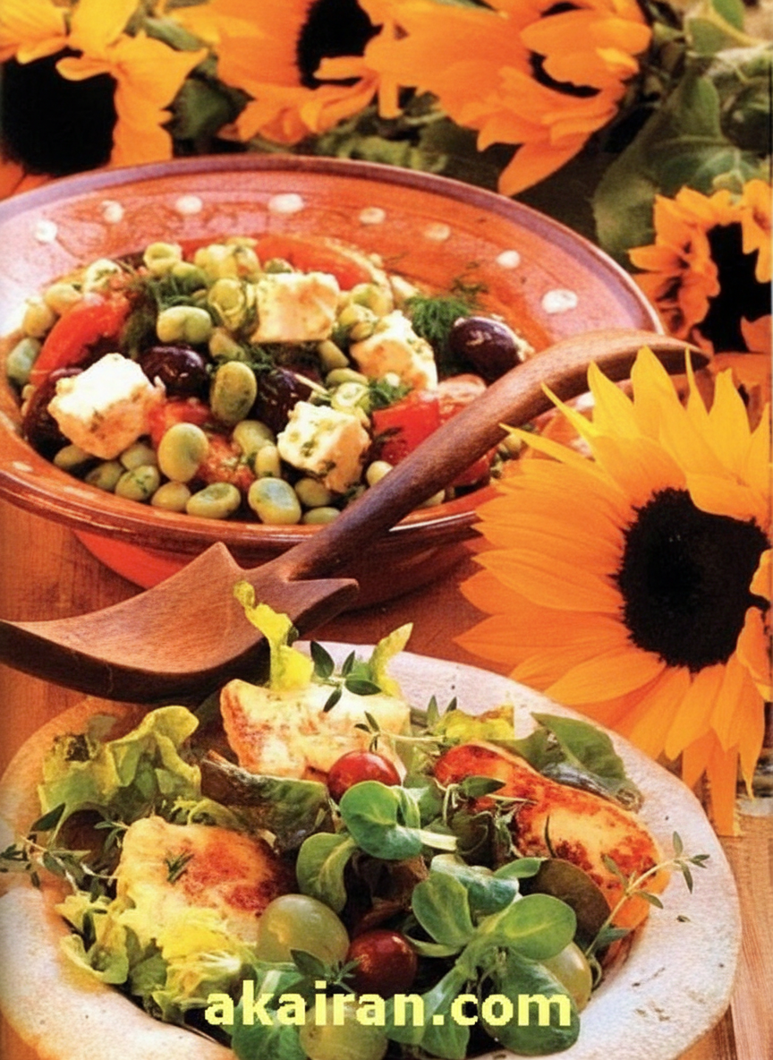 سالاد باقالا و پنیر