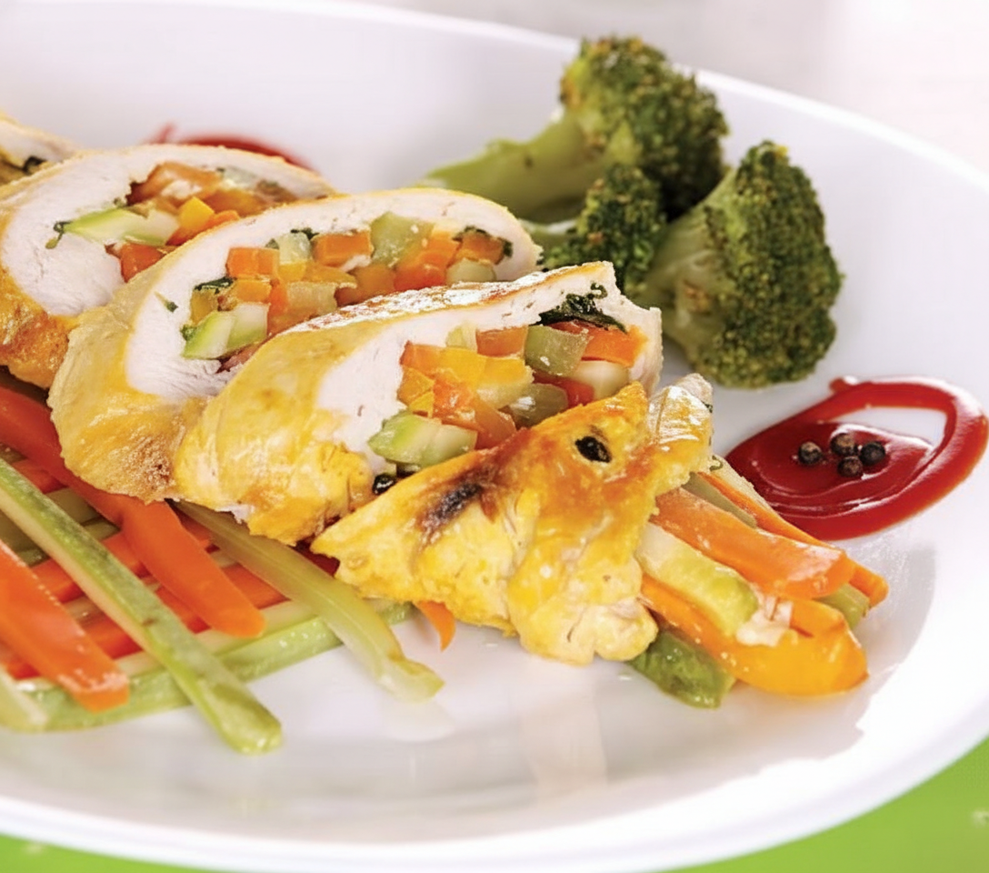 رولت مرغ با سبزیجات