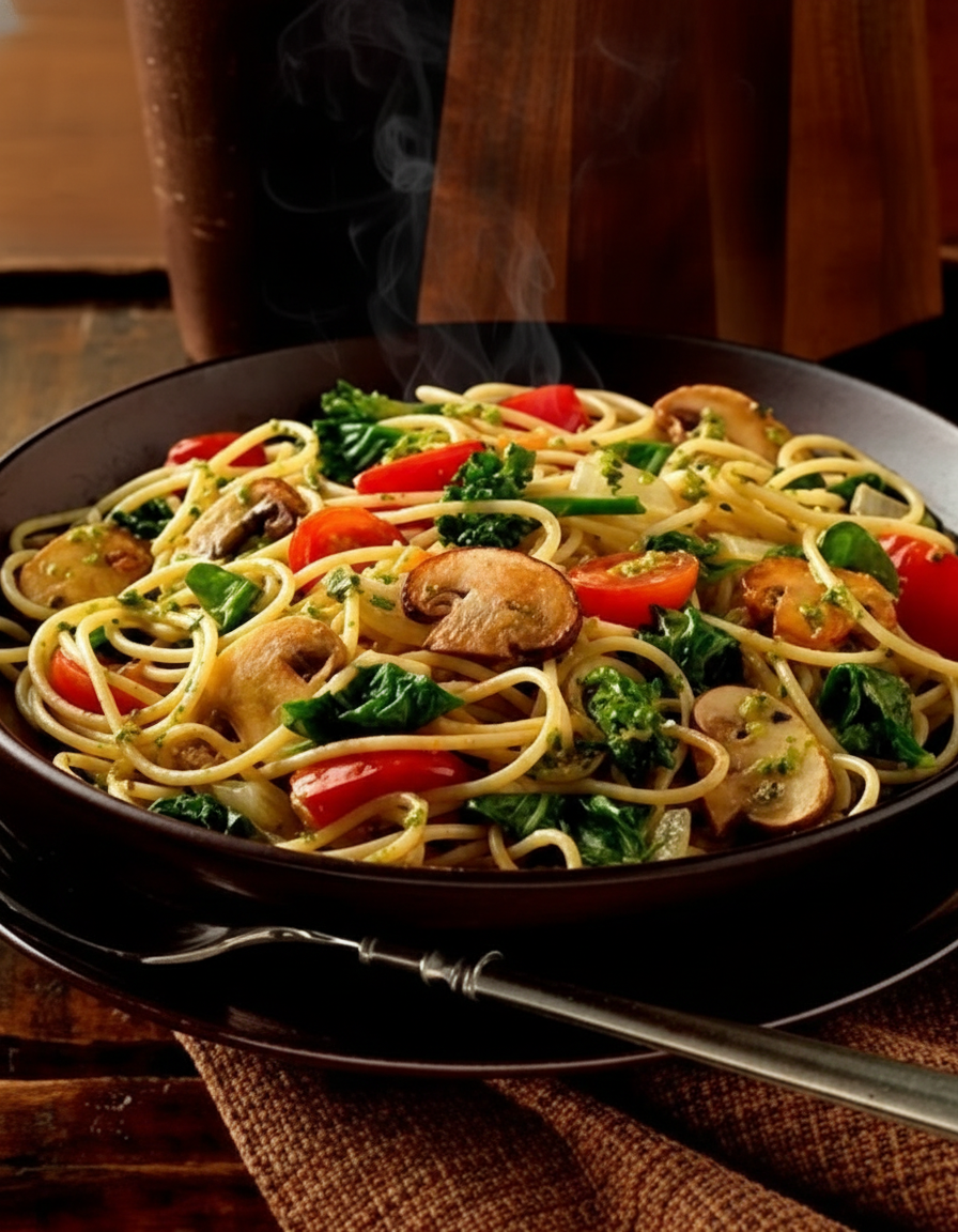 اسپاگتی با سبزیجات ایتالیایی