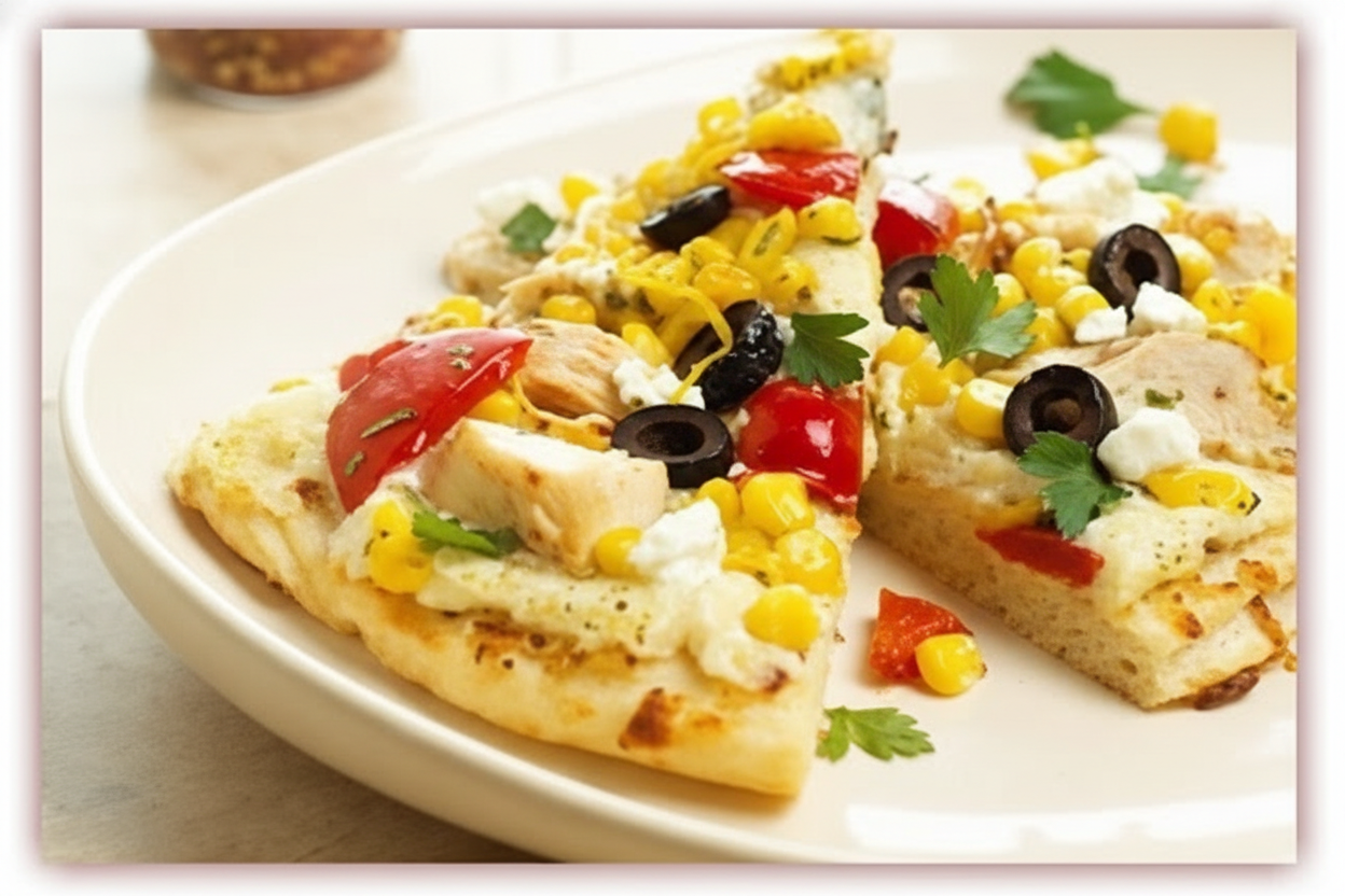 پیتزای مرغ و ذرت به روش ایتالیایی