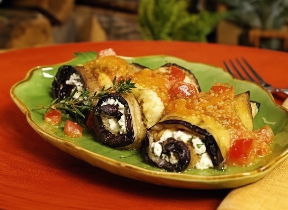 خوراک بادمجان و کدو توپر