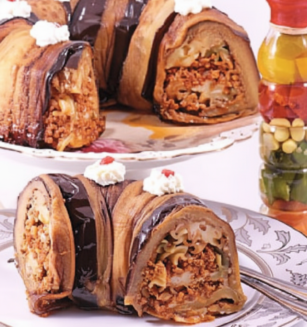 بادنجان قالبی با پاستا