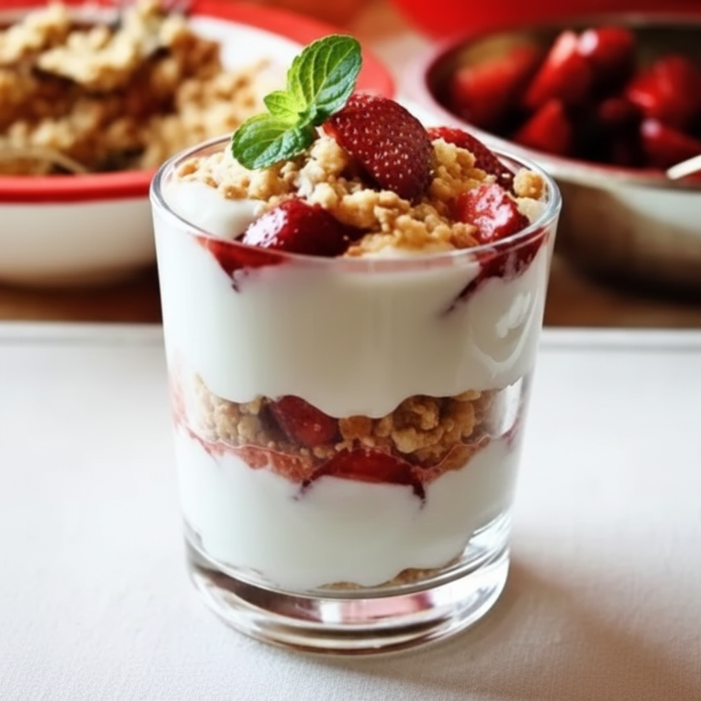 چیز کیک ساده توت فرنگی در لیوان