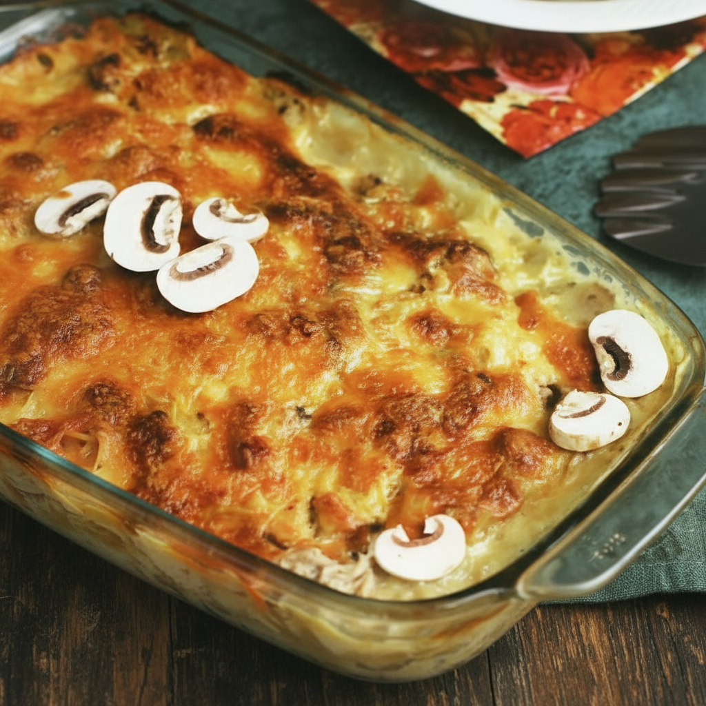 گراتن قارچ و مرغ