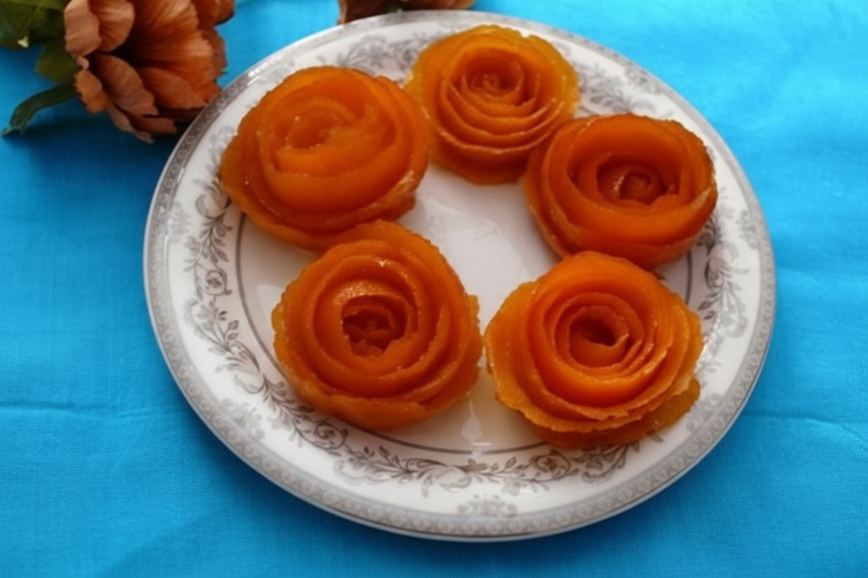 مربای پوست پرتقال به شکل گل رز