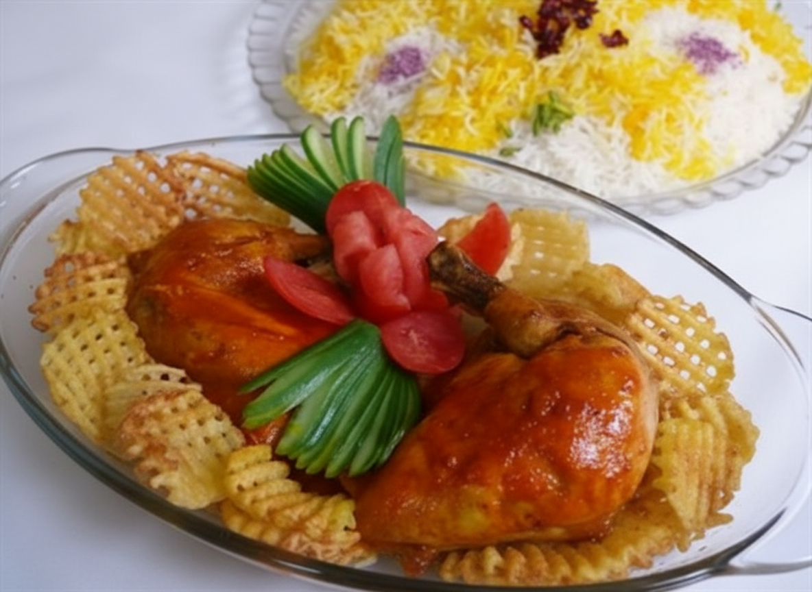 چلو مرغ تبریز