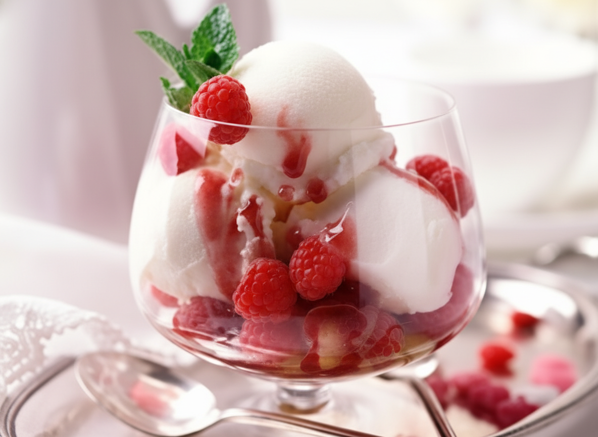 بستنی با تمشک