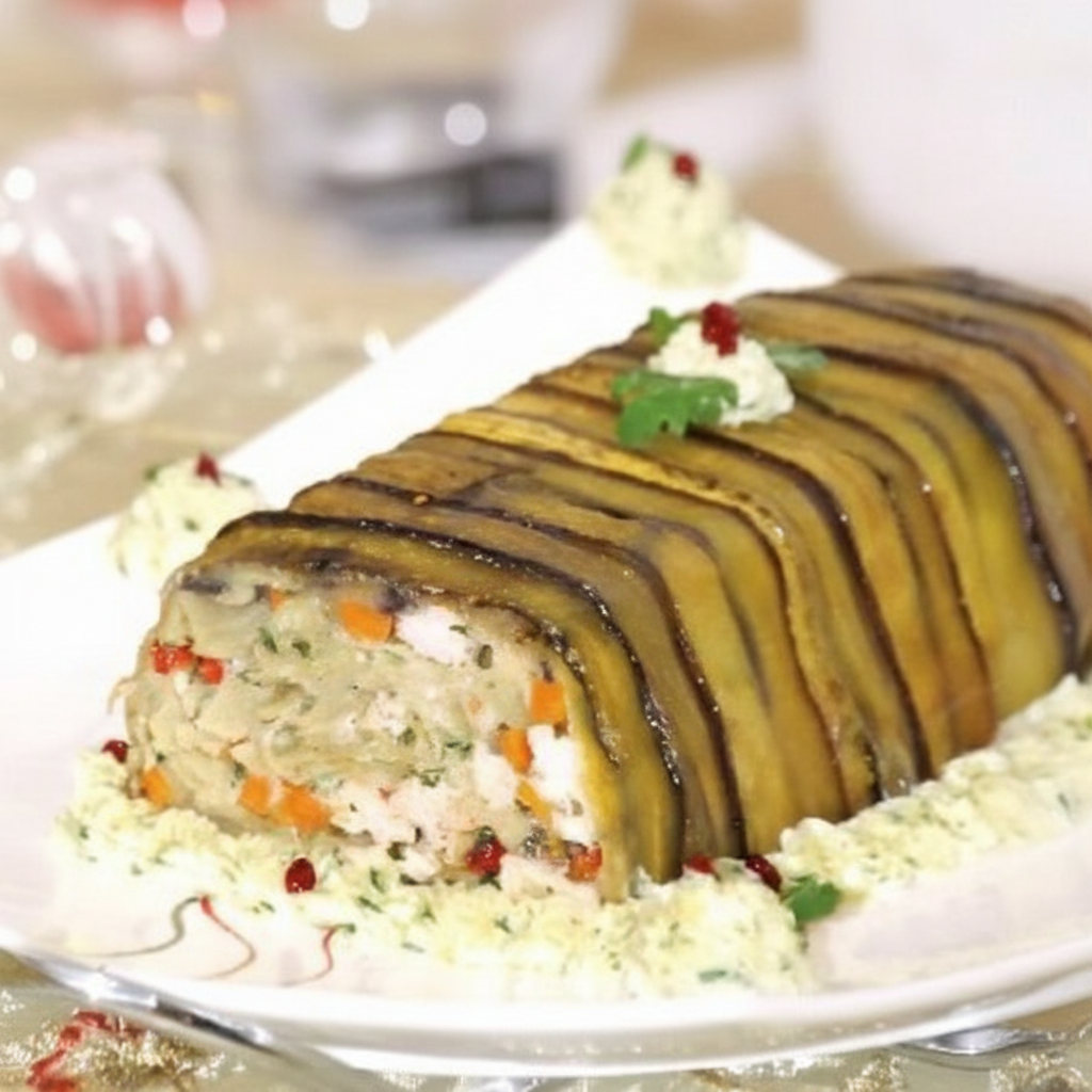 بادمجان قالبی با ماهی