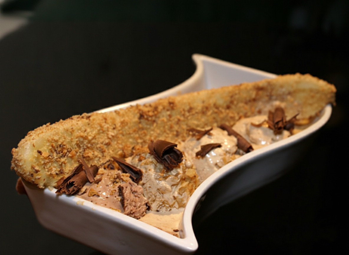 بستنی و موز سرخ شده