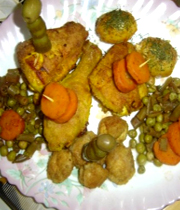 مرغ سوخاری با سبزیجات