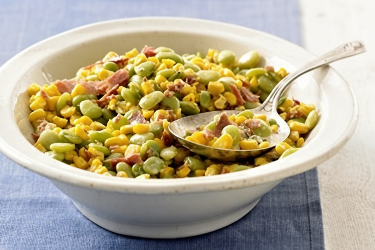 خوراک ذرت و لوبیا آمریکایی