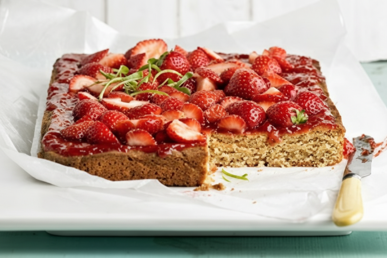 کیک توت فرنگی