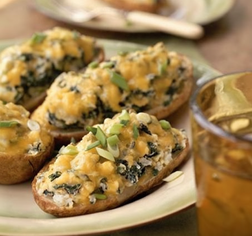 سیب زمینی کبابی با اسفناج{امریکا}