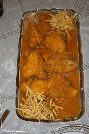 خوراک مرغ و پیاز هندی