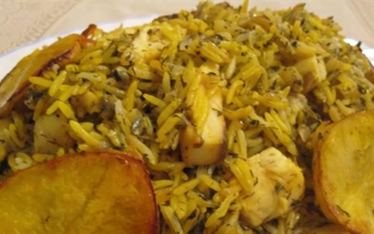 کلم پلو با ماهی