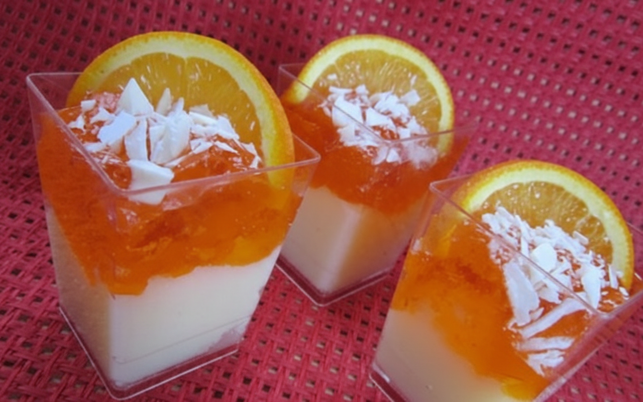 پودینگ موز و ژله پرتقال