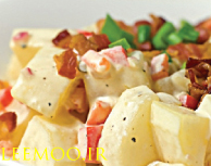 میگوی سرخ شده با پودینگ سیبزمینی