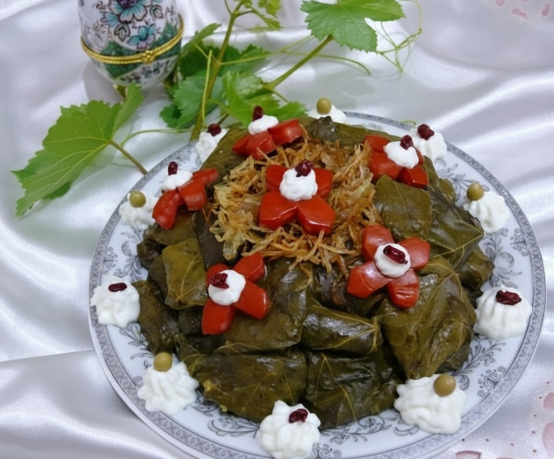 دلمه برگ مو به سبک آذربایجان