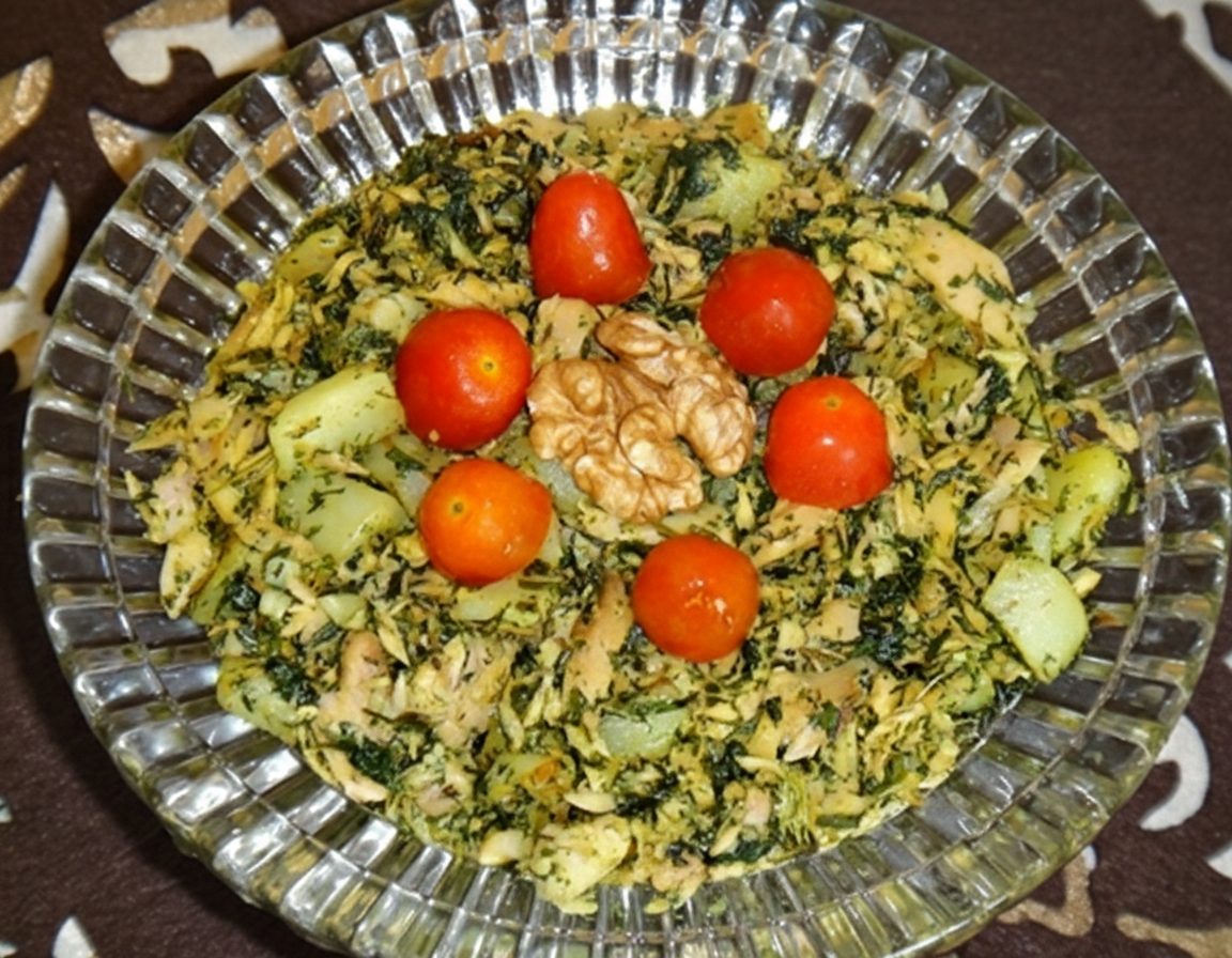 خوراک ماهی و گردو