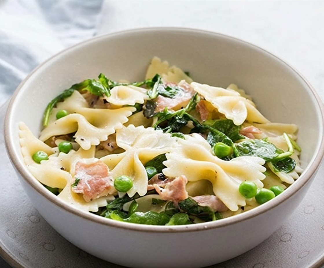 ژامبون با پاستا پاپیونی