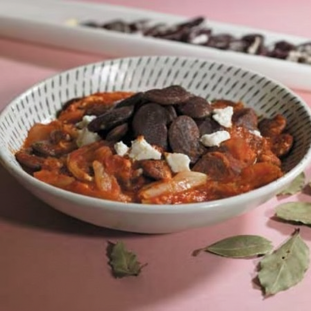 خوراک لوبیای یونانی با پنیر لیقوان