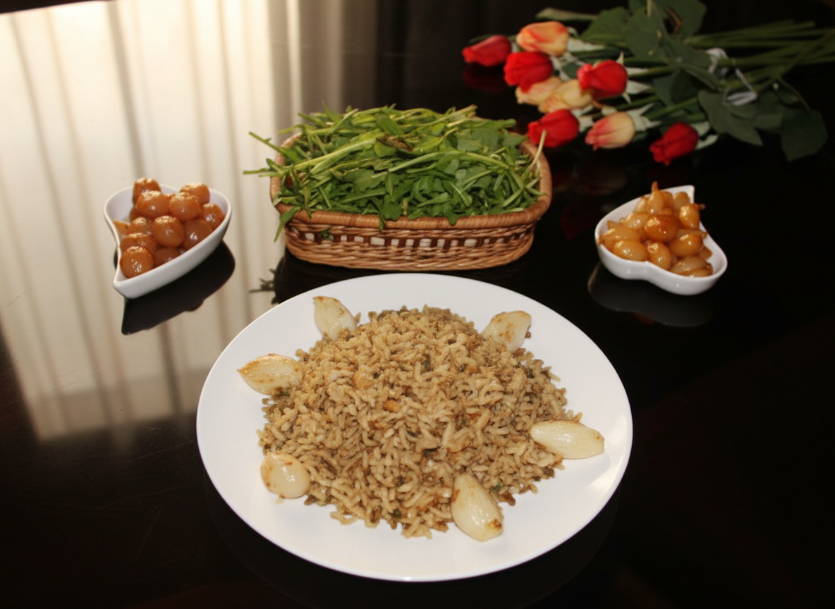 ماش پلو با کدو حلوایی