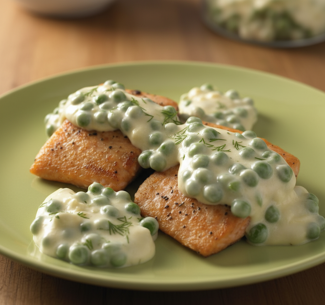 ماهی با سس پنیر خامه ای