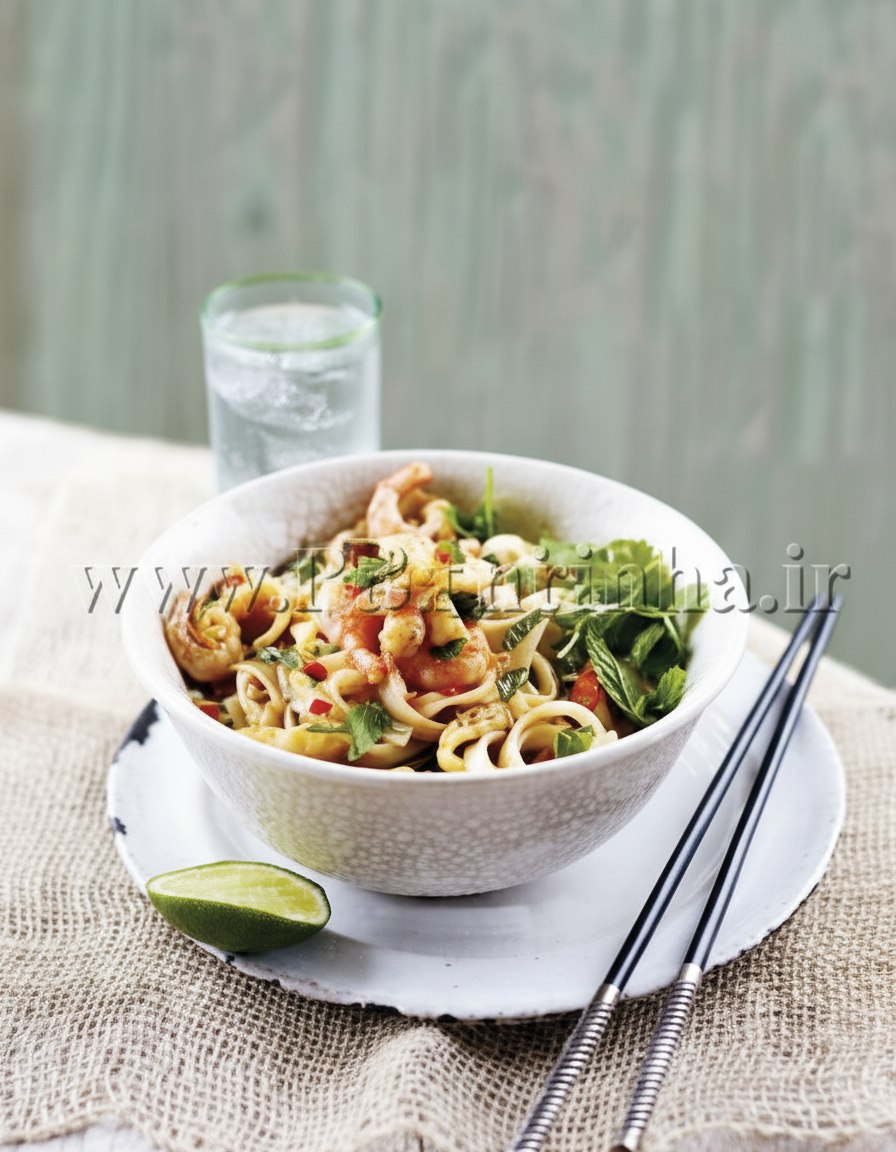 نودل و میگوی تند