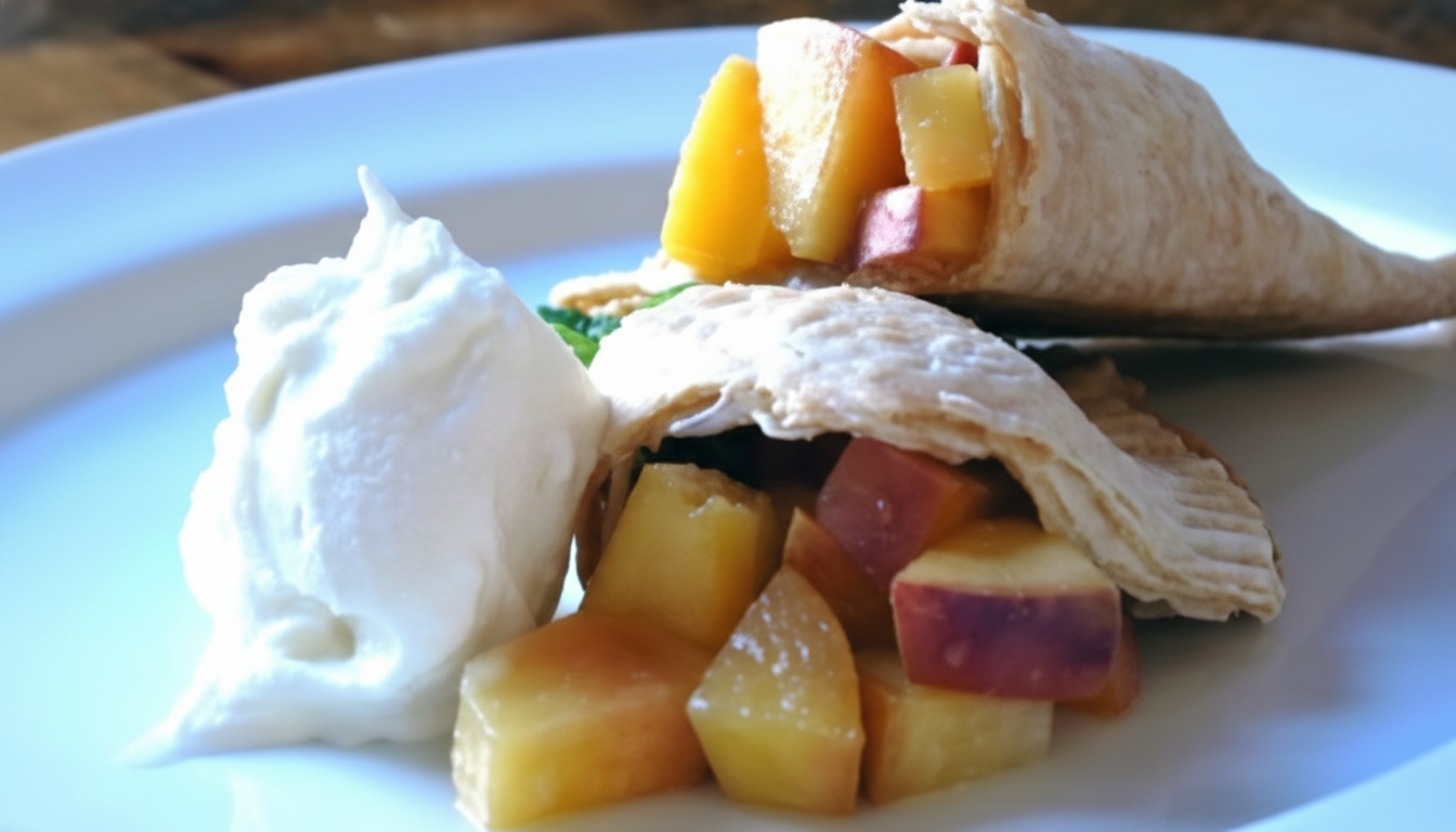 بستنی هلو یا زردآلو یا گلابی