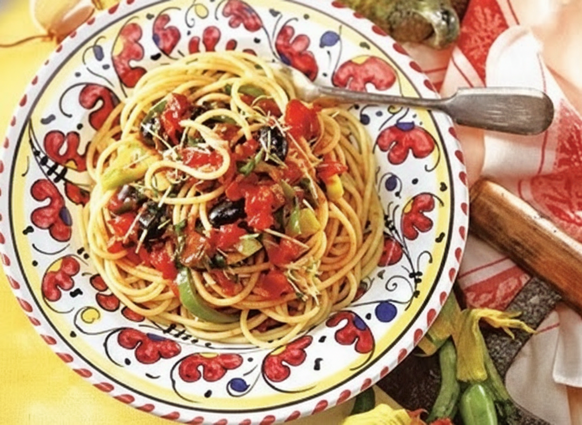 اسپاگتی با سس سبزیجات