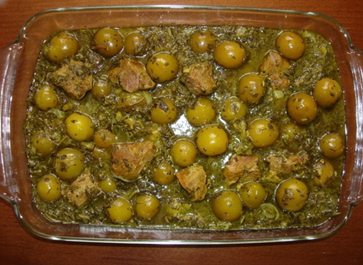 خورشت گوجه سبز (خورش آلوچه)