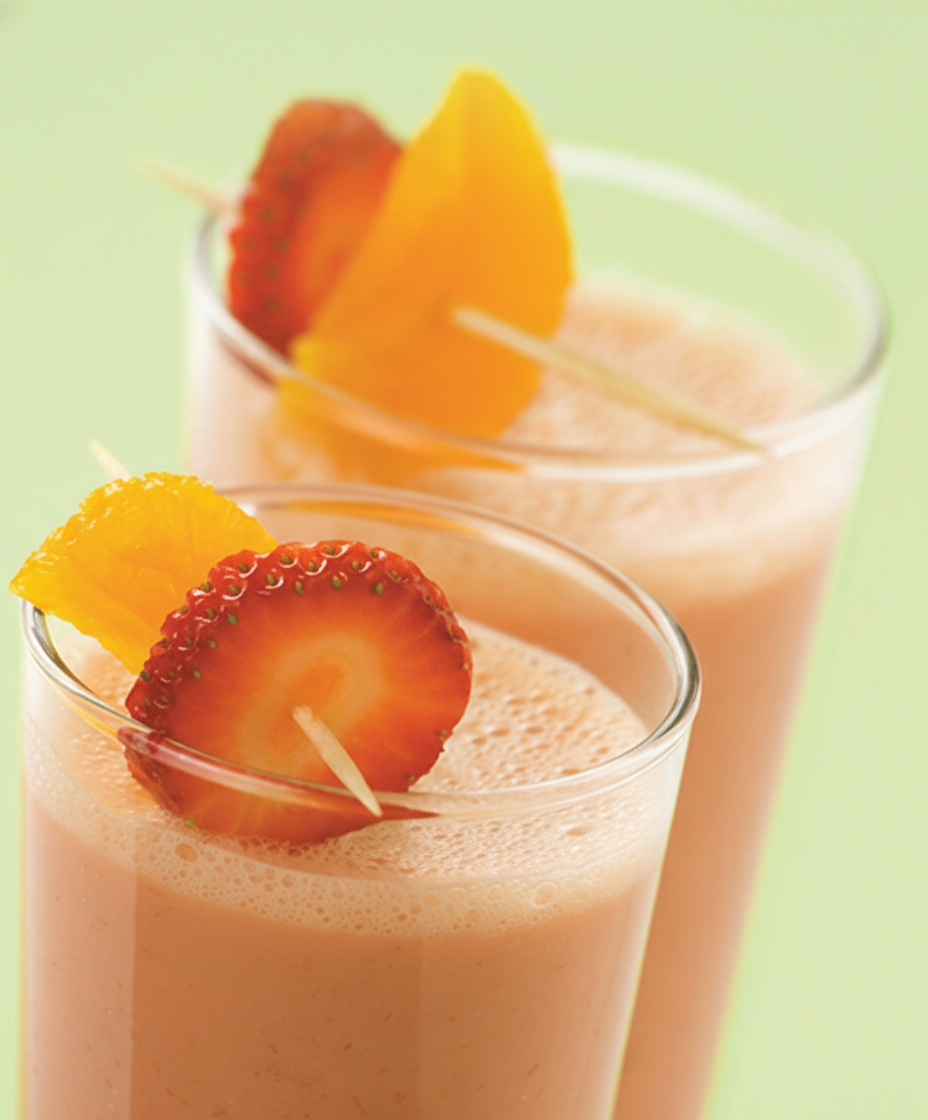 اسموتی پرتقال و توت فرنگی