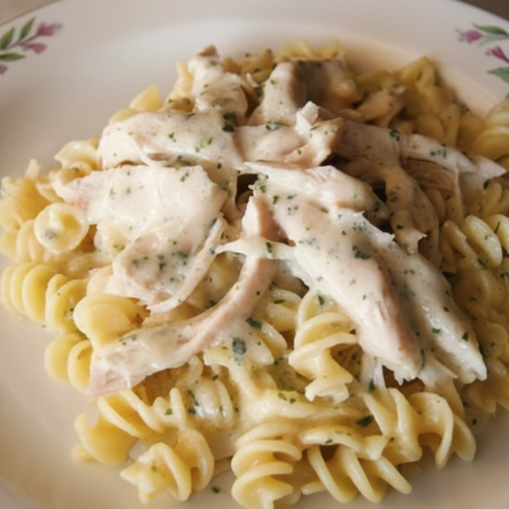 پاستا مرغ با سس آلفردو