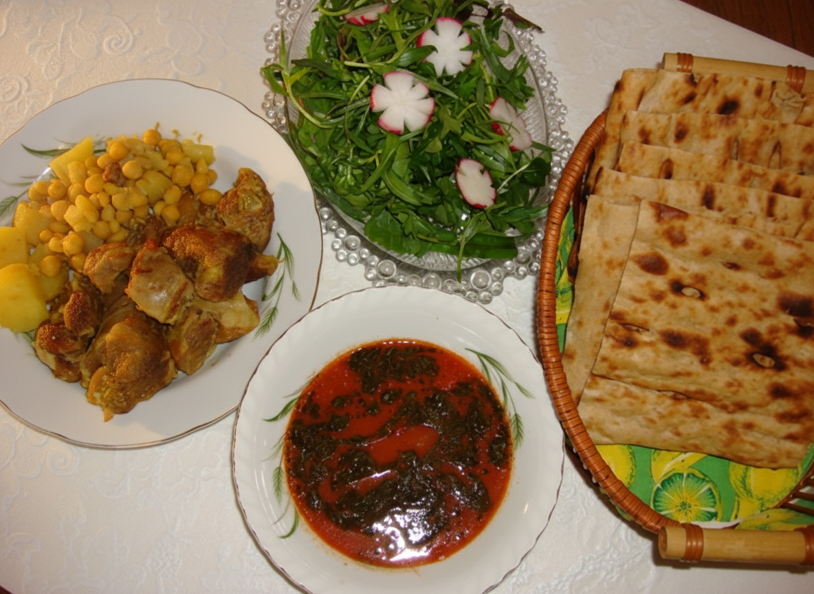 آبگوشت رب و نعناع داغ