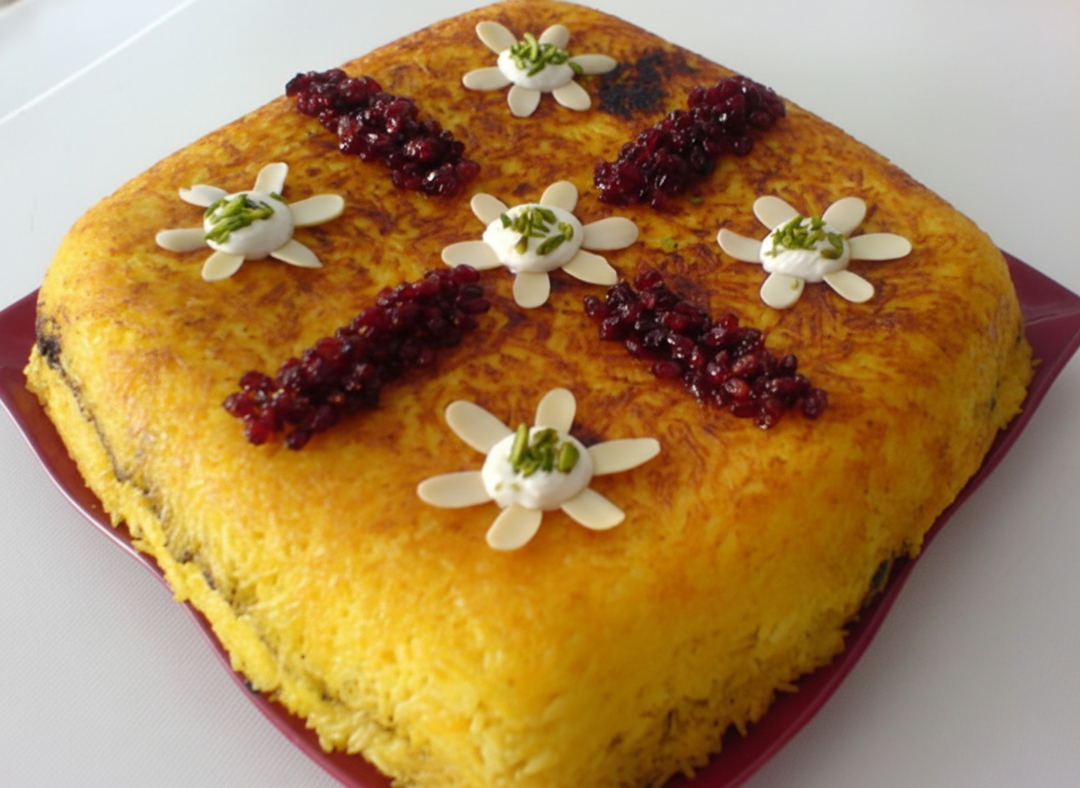 ته چین گوشت و بادمجان