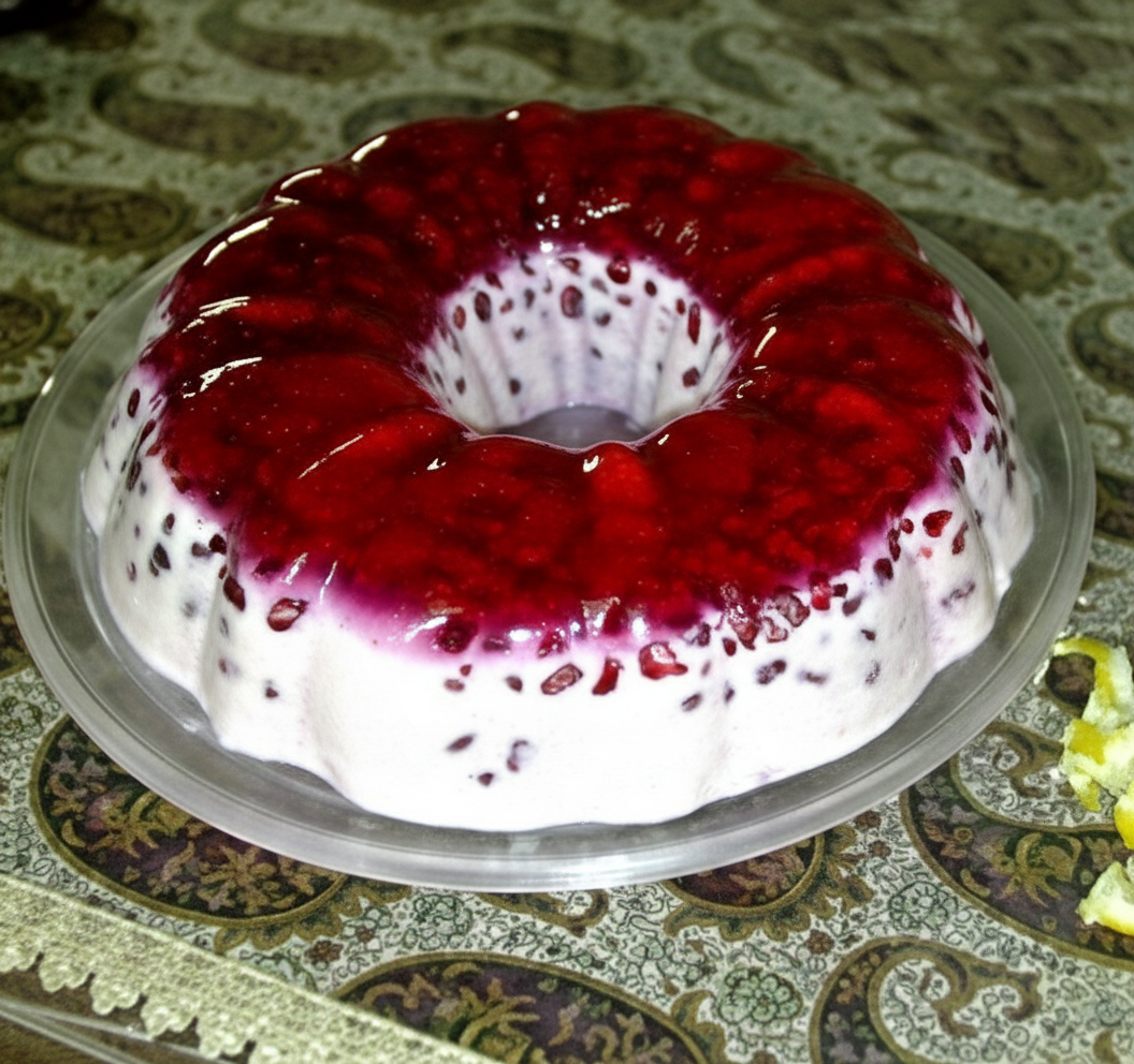 کیک پنیر با ژله انار