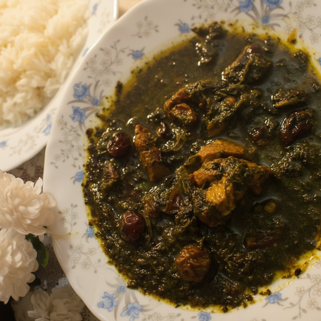 خورشت آلو اسفناج