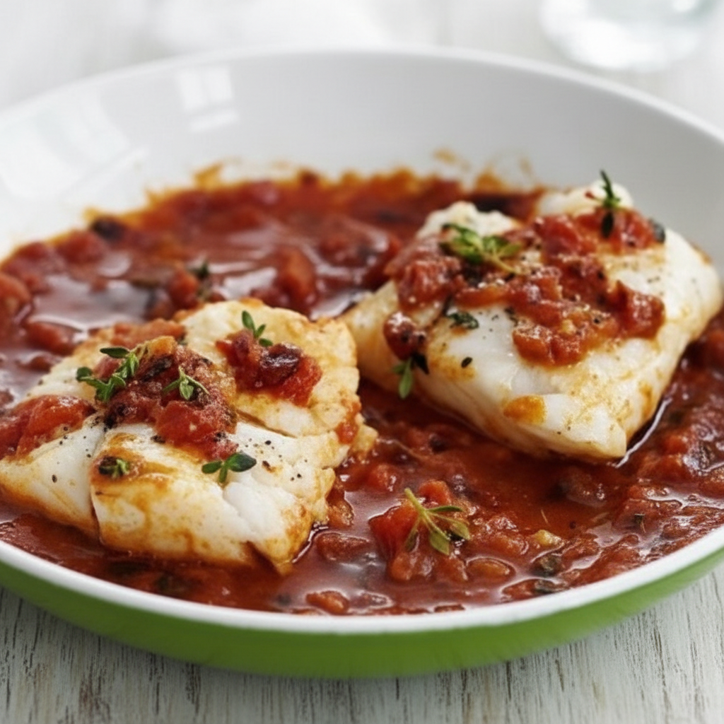 ماهی با گوجه واویشن