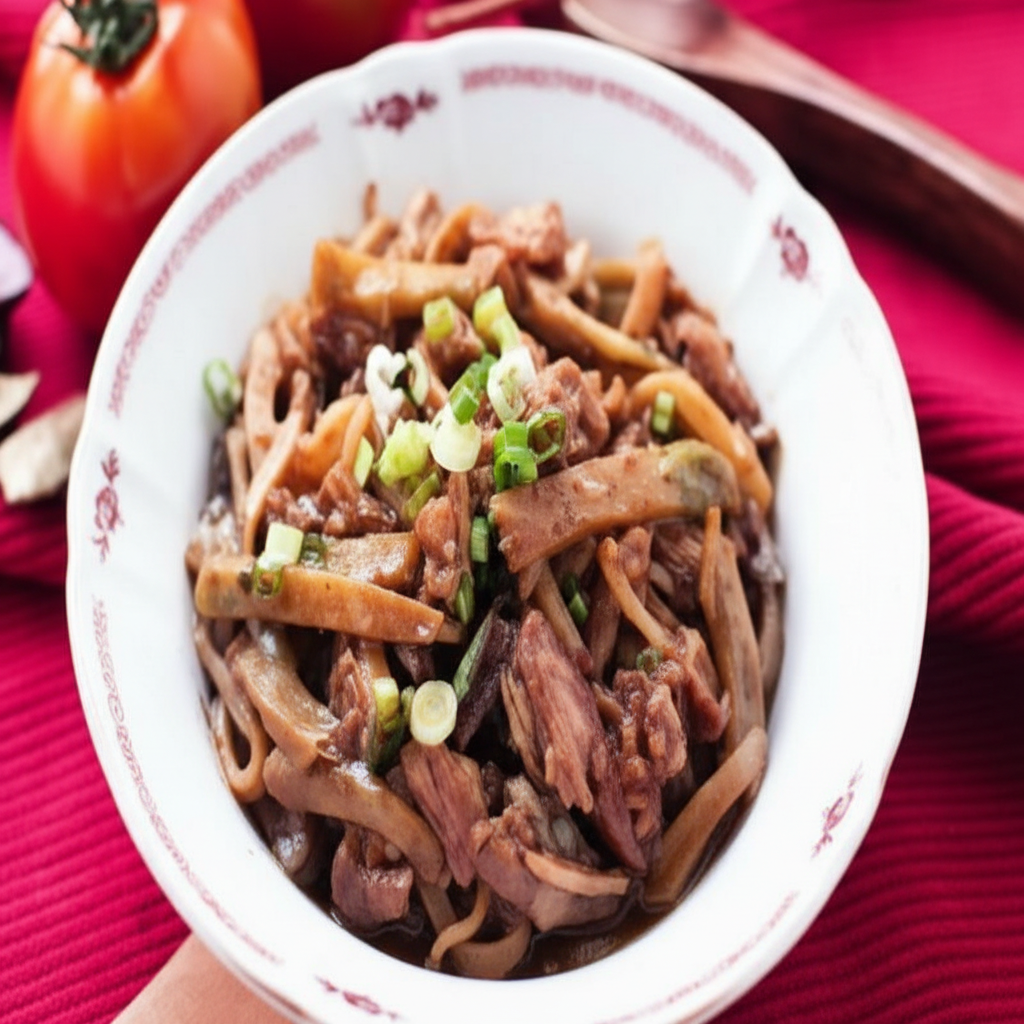 خوراک مرغ و جوانه ماش (چینی)