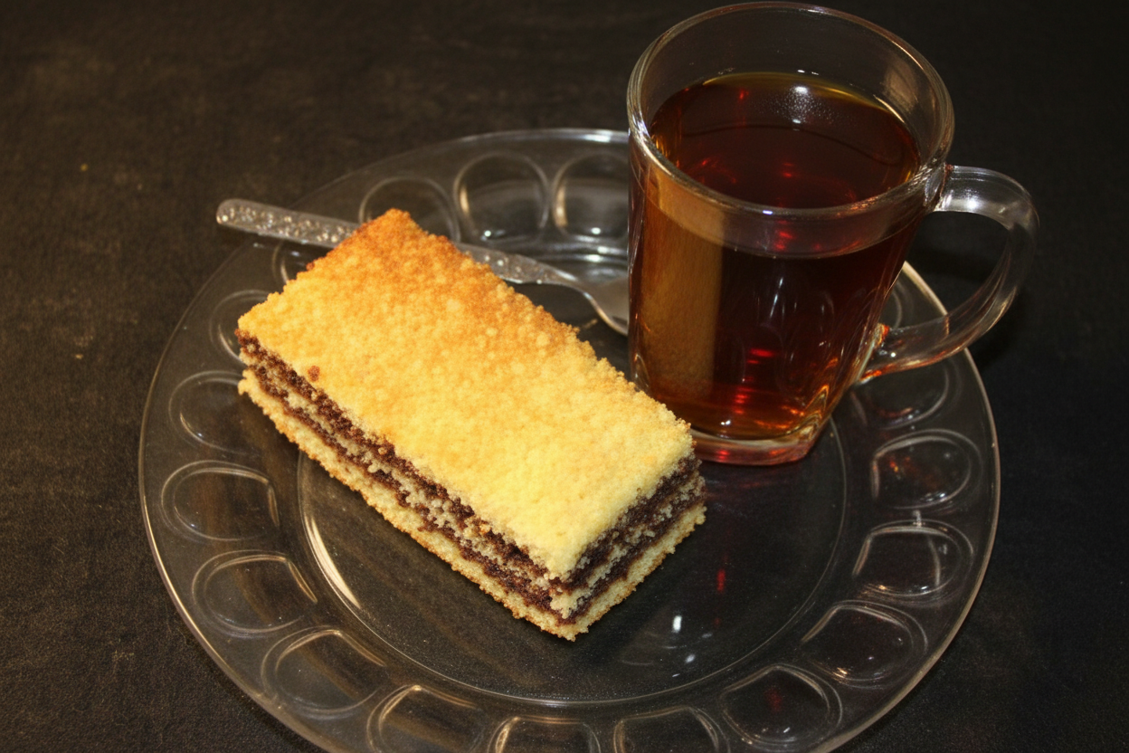 کیک با لایه های کاراملی ( تی تاپ)