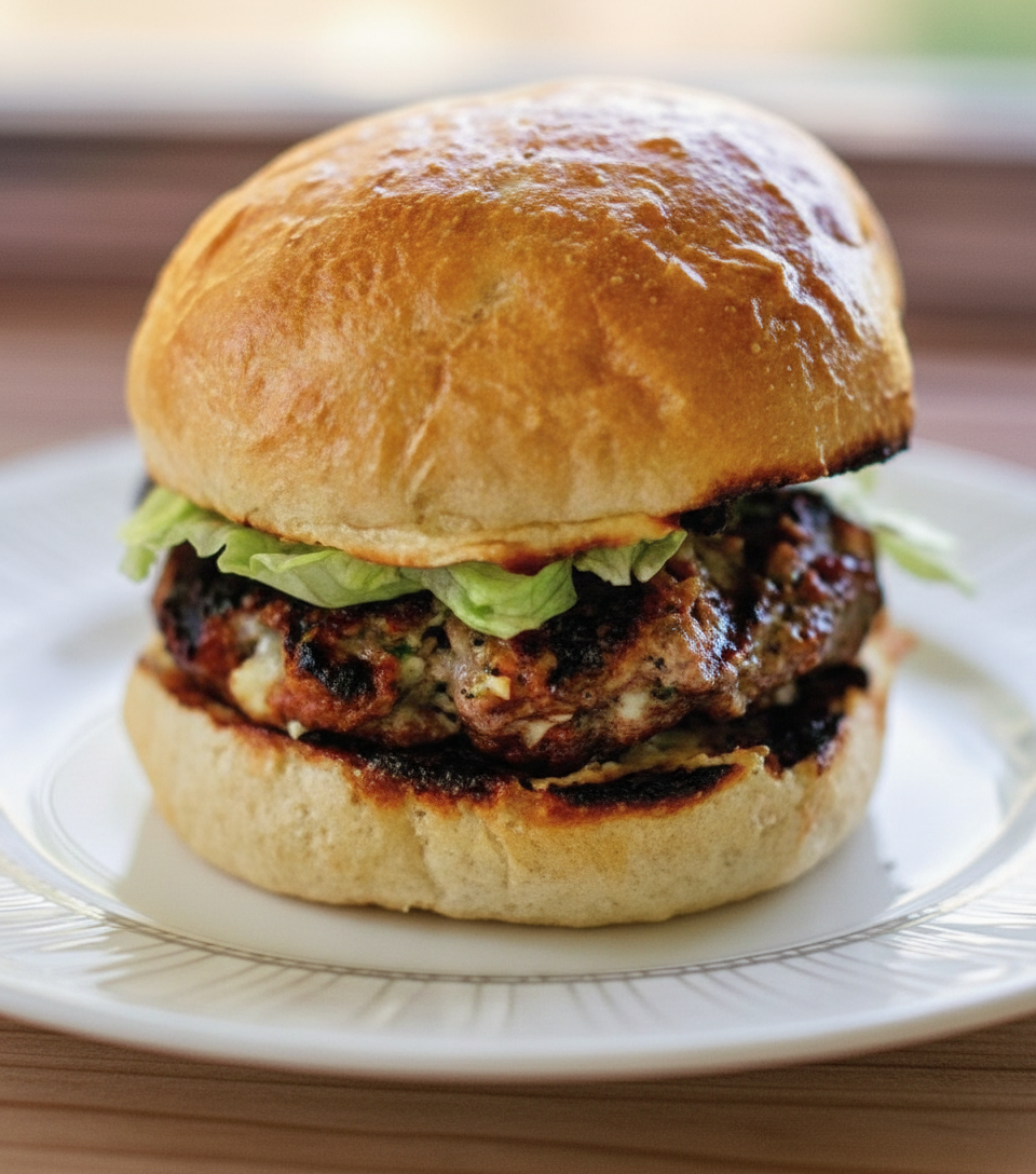 همبرگر کبابی با پنیر