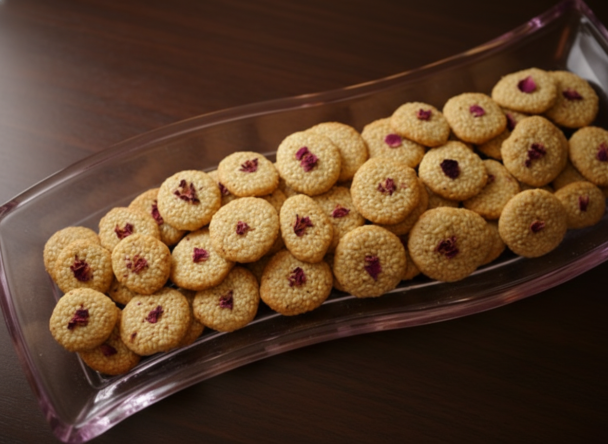 نان شیرینی پفکی کنجدی