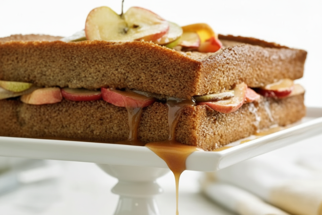 کیک سیب با دارچین و تکه های سیب