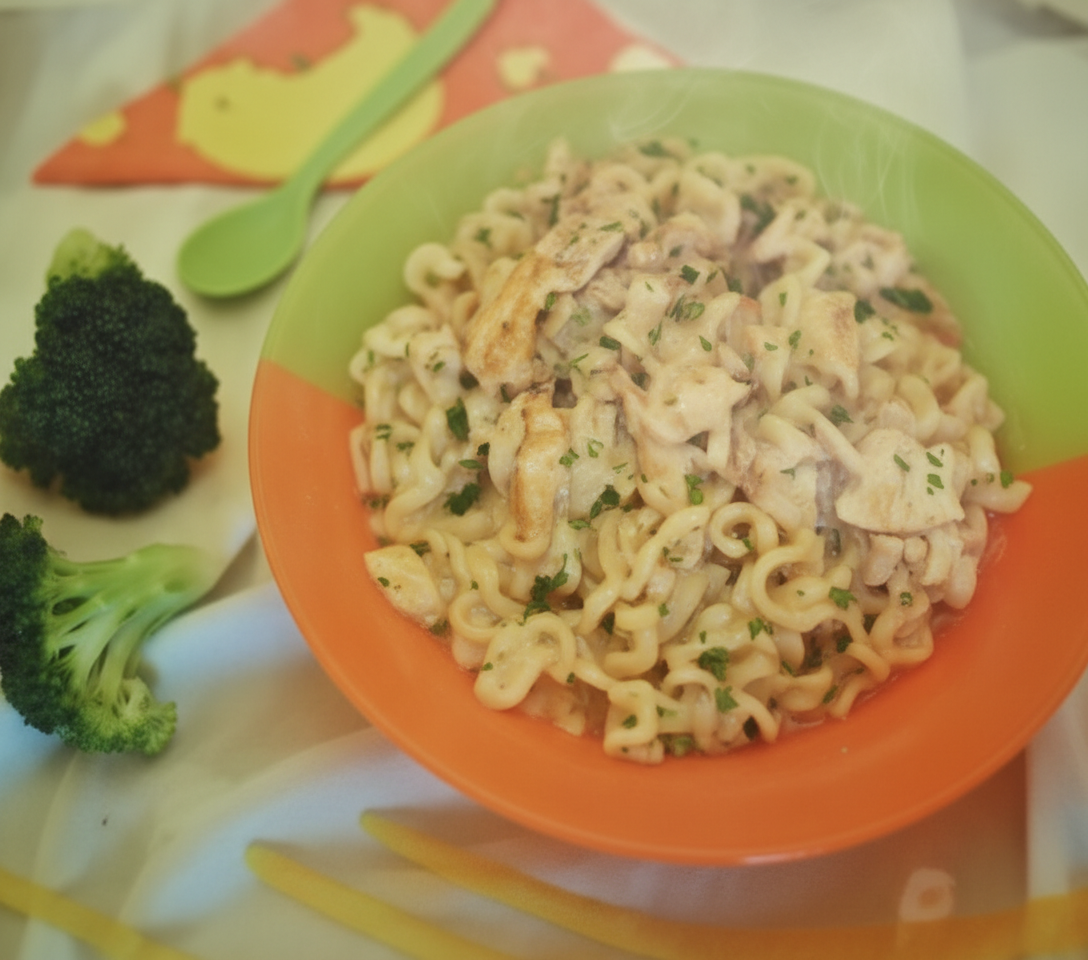 تالیاتلی پنیردار با کلم بروکلی و ژامبون